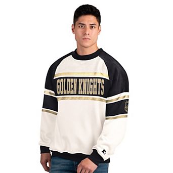 Men's Starter White Vegas Golden Knights Defense Fleece Crewneck Sweatshirt