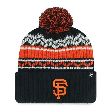 Youth '47 Black San Francisco Giants Polar Vortex Cuffed Knit Hat with Pom