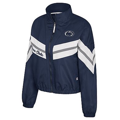 Women's Colosseum Navy Penn State Nittany Lions Thin Ice Full-Zip Windbreaker