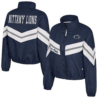Women's Colosseum Navy Penn State Nittany Lions Thin Ice Full-Zip Windbreaker