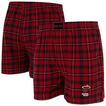 Men's Concepts Sport Red/Black Miami Heat Hawthorn Flannel Boxer