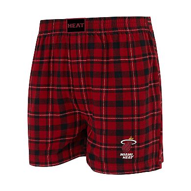Men's Concepts Sport Red/Black Miami Heat Hawthorn Flannel Boxer