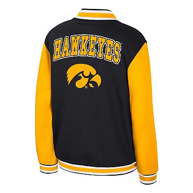 Youth Colosseum Black Iowa Hawkeyes Grand Tour Full-Zip Bomber Jacket