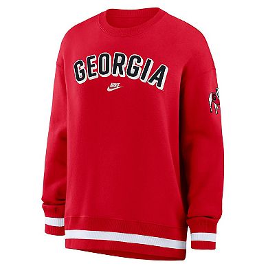 Women's Nike Red Georgia Bulldogs Oversized Legacy Phoenix Sweatshirt