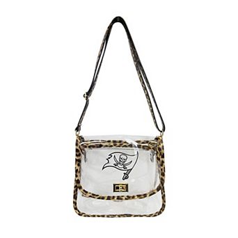 Logo Brands Tampa Bay Buccaneers Leopard Print Trim Clear Purse