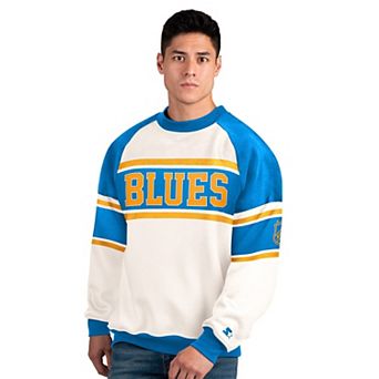 Men's Starter White St. Louis Blues Defense Fleece Crewneck Sweatshirt