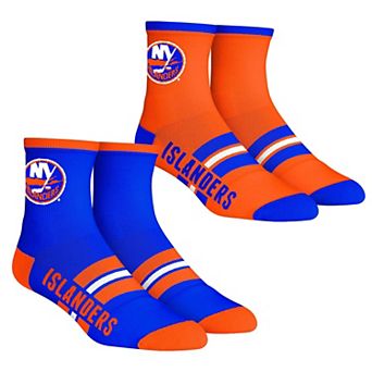 Unisex Rock Em Socks New York Islanders 2-Pack Multi Stripe Quarter Socks Set