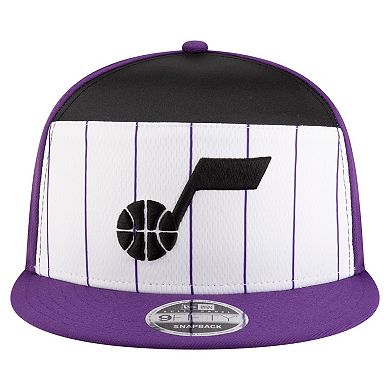 Men's New Era White/Purple Utah Jazz 2025 NBA Tip Off Split Panel 9FIFTY Snapback Hat