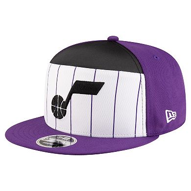 Men's New Era White/Purple Utah Jazz 2025 NBA Tip Off Split Panel 9FIFTY Snapback Hat