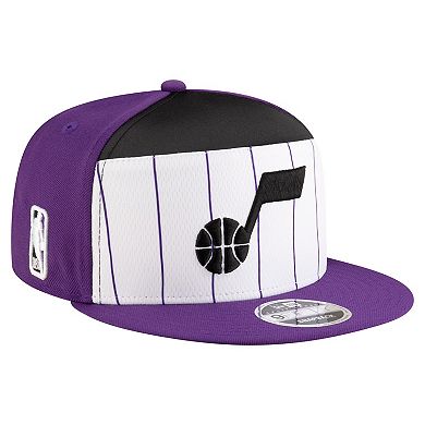 Men's New Era White/Purple Utah Jazz 2025 NBA Tip Off Split Panel 9FIFTY Snapback Hat