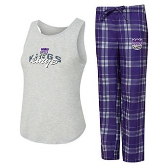 Women's Concepts Sport Purple/Heather Gray Sacramento Kings Regulate Tank & Pant Set