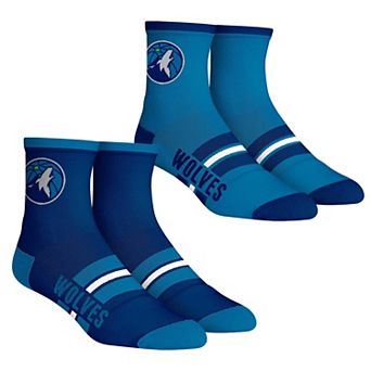 Unisex Rock Em Socks Minnesota Timberwolves 2-Pack Multi Stripe Quarter Socks Set