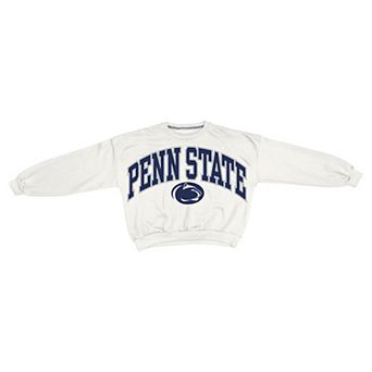 Women's Pressbox White Penn State Nittany Lions Oversized Janice Waist-Length Sweatshirt