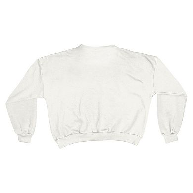 Women's Pressbox White Penn State Nittany Lions Oversized Janice Waist-Length Sweatshirt