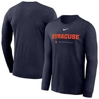 Men's Nike Navy Syracuse Orange 2025 Courtside Basketball Shootaround Dri-FIT Long Sleeve T-Shirt