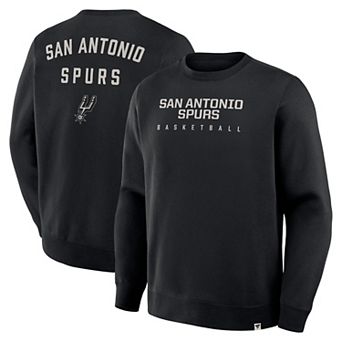 Men's Fanatics Black San Antonio Spurs Crossover Collection Defensive Rotation Drill Premium Pullover Sweatshirt