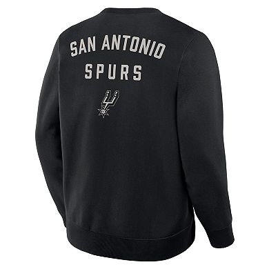 Men's Fanatics Black San Antonio Spurs Crossover Collection Defensive Rotation Drill Premium Pullover Sweatshirt