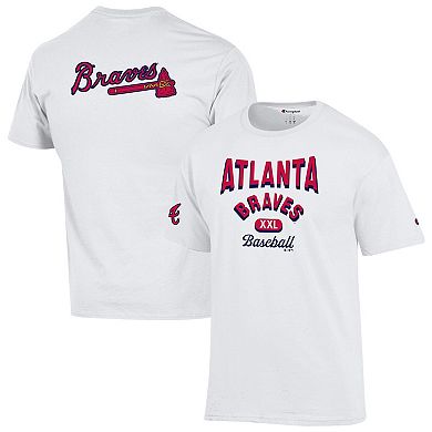 Men's Champion White Atlanta Braves 3-Hit Jersey T-Shirt
