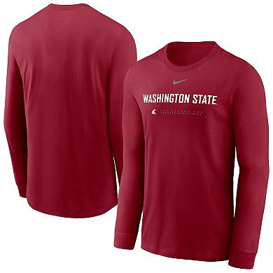 Men's Nike Crimson Washington State Cougars 2025 Courtside Basketball Shootaround Dri-FIT Long Sleeve T-Shirt