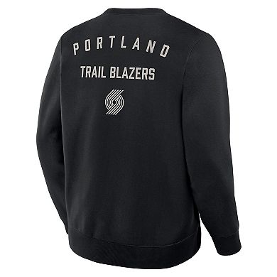 Men's Fanatics Black Portland Trail Blazers Crossover Collection Defensive Rotation Drill Premium Pullover Sweatshirt