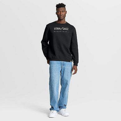 Men's Fanatics Black Utah Jazz Crossover Collection Defensive Rotation Drill Premium Pullover Sweatshirt