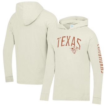 Men's ComfortWash Cream Texas Longhorns Long Sleeve Hooded T-Shirt