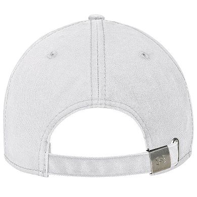 Men's Under Armour White Maryland Terrapins College Essentials Washed Cotton Blend Adjustable Hat