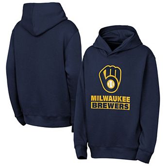 Youth Outerstuff Navy Milwaukee Brewers Back to Basics Hoodie
