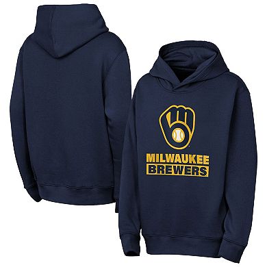 Youth Outerstuff Navy Milwaukee Brewers Back to Basics Hoodie