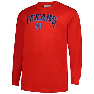 Men's Fanatics Red Houston Texans Big & Tall Throwback Thermal Long Sleeve T-Shirt