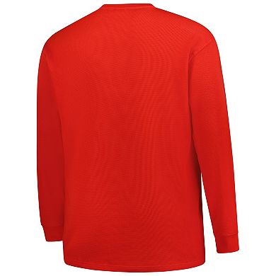 Men's Fanatics Red Houston Texans Big & Tall Throwback Thermal Long Sleeve T-Shirt