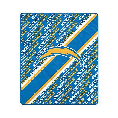 "Pegasus Los Angeles Chargers 50"" x 60"" Diagonal Lined Wordmark Ultra Soft Blanket"