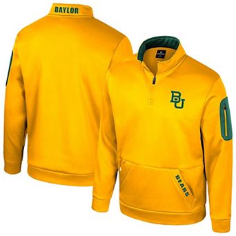 Men's Colosseum Gold Baylor Bears Mainframe Fleece Quarter-Zip Jacket