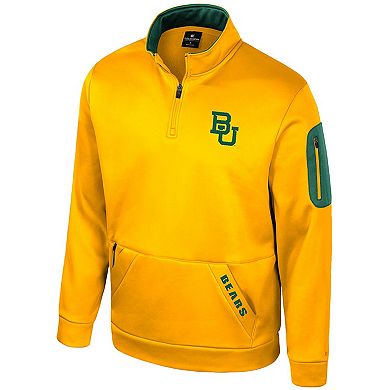 Men's Colosseum Gold Baylor Bears Mainframe Fleece Quarter-Zip Jacket