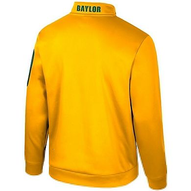 Men's Colosseum Gold Baylor Bears Mainframe Fleece Quarter-Zip Jacket
