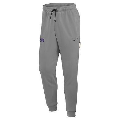Men's Nike Heather Gray TCU Horned Frogs Basketball Practice Dri-FIT Taper Sweatpants