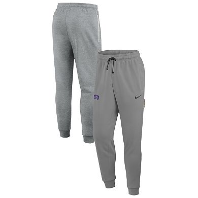 Men's Nike Heather Gray TCU Horned Frogs Basketball Practice Dri-FIT Taper Sweatpants