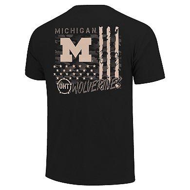 Men's Black Michigan Wolverines Comfort Colors OHT Camo Overlay T-Shirt