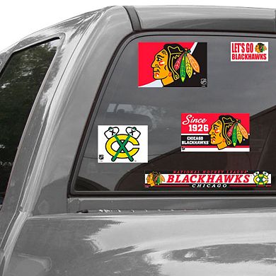 Chicago Blackhawks WinCraft Set of Five Reusable Cling Ultra Car Decals