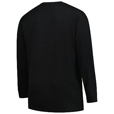Men's Fanatics Black Miami Dolphins Big & Tall Throwback Thermal Long Sleeve T-Shirt