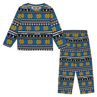 Youth Outerstuff Navy Notre Dame Fighting Irish Ugly Sweater Pajama Set