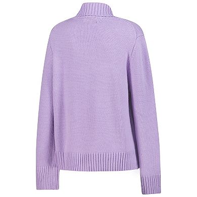 Women's Gameday Social Lavender Washington Huskies Chenille Turtleneck Sweater