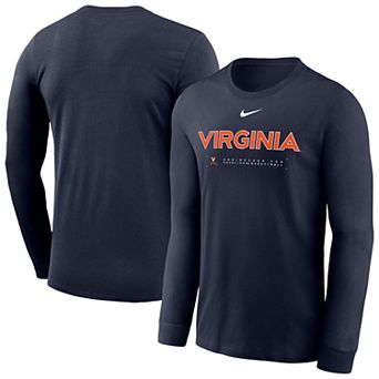 Men's Nike Navy Virginia Cavaliers 2025 Courtside Basketball Shootaround Dri-FIT Long Sleeve T-Shirt