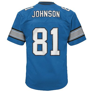 Youth Mitchell & Ness Calvin Johnson Blue Detroit Lions Legacy Replica Jersey