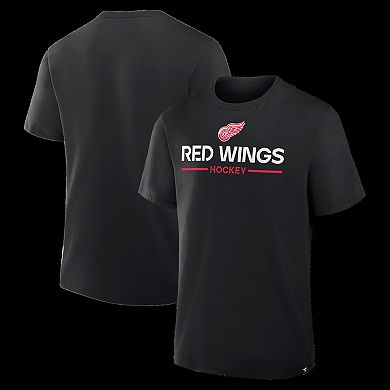 Men's Fanatics Black Detroit Red Wings Authentic Pro Primary T-Shirt
