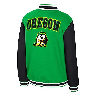 Youth Colosseum Green Oregon Ducks Grand Tour Full-Zip Bomber Jacket