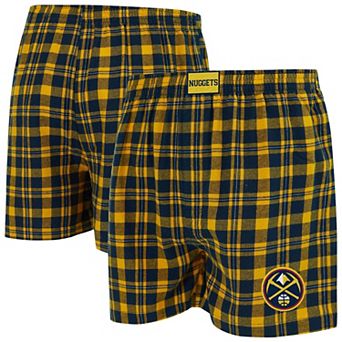 Men's Concepts Sport Navy/Gold Denver Nuggets Hawthorn Flannel Boxer