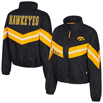 Women's Colosseum Black Iowa Hawkeyes Thin Ice Full-Zip Windbreaker