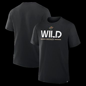 Men's Fanatics Black Minnesota Wild Authentic Pro Primary T-Shirt