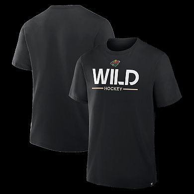 Men's Fanatics Black Minnesota Wild Authentic Pro Primary T-Shirt